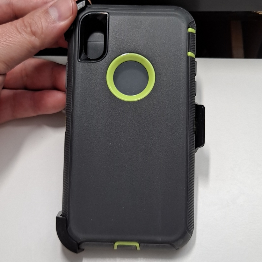 case clip for iphone x/xs 5.8" black-green new
